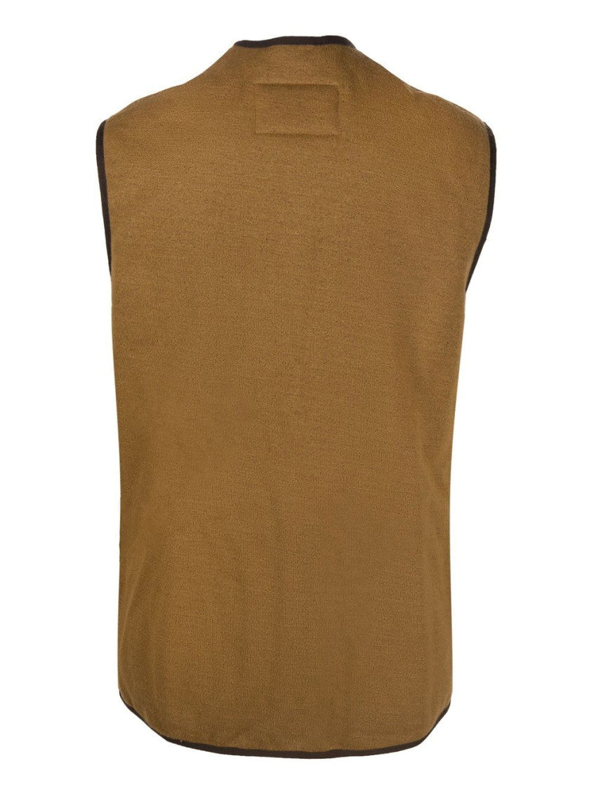 Brown Trimmed Zip Waistcoat 2