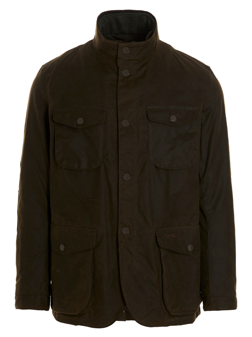 Dark Brown Embroidered Logo jacket 1