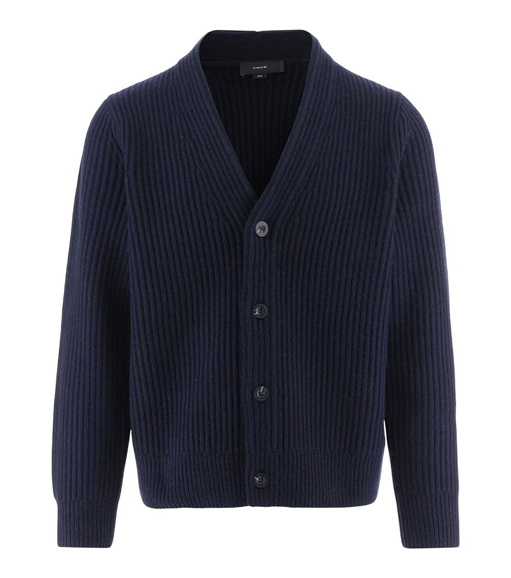 Navy Blue V Neck Cardigan 1