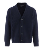 Navy Blue V Neck Cardigan 1
