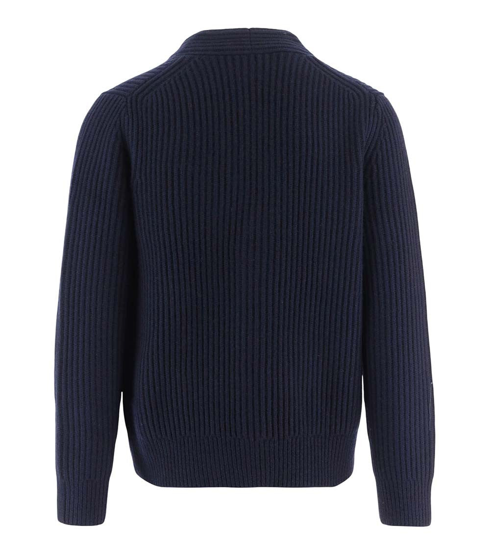 Navy Blue V Neck Cardigan 2