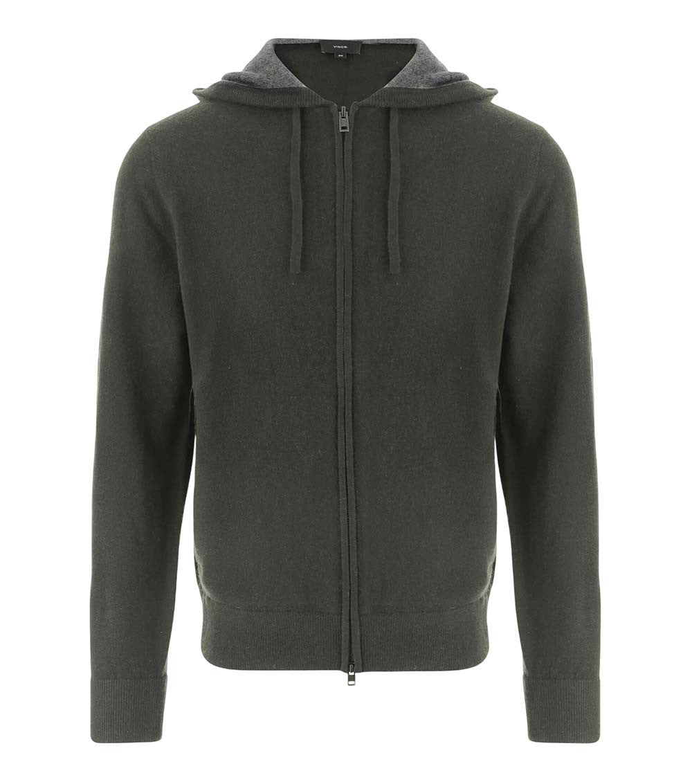 Dark Green Zip Up Hoodie 1