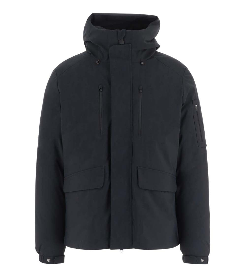 Black Solid Hood Jacket 1