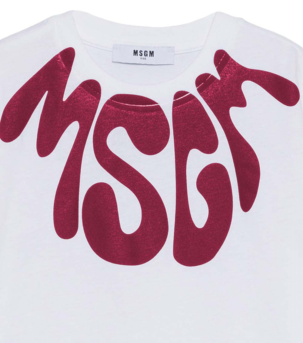 Girls White Graphic T-Shirt 3