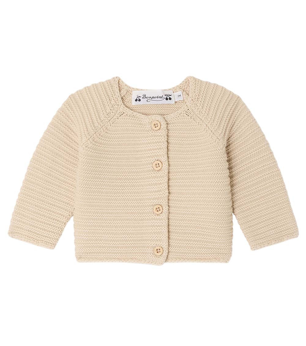 Baby Girl Beige Knitted Cardigan 1