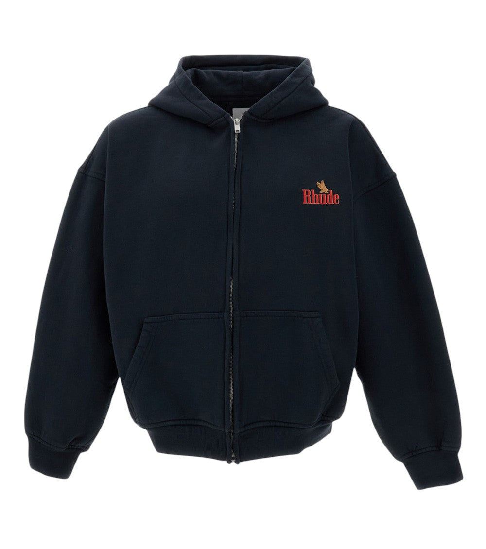Black Zip Up Logo Hoodie 1