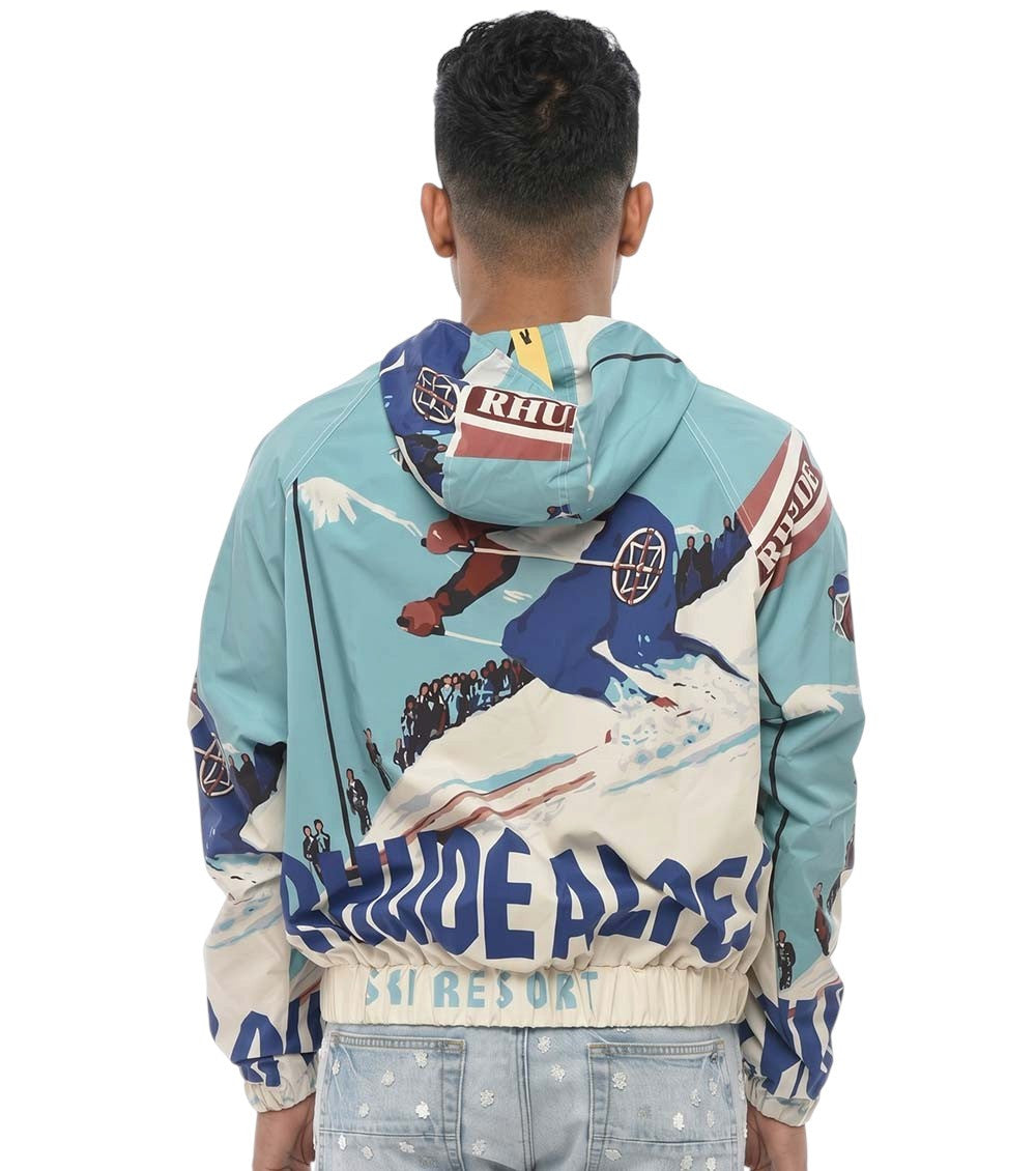 Blue Resort Print Hood Jacket 2