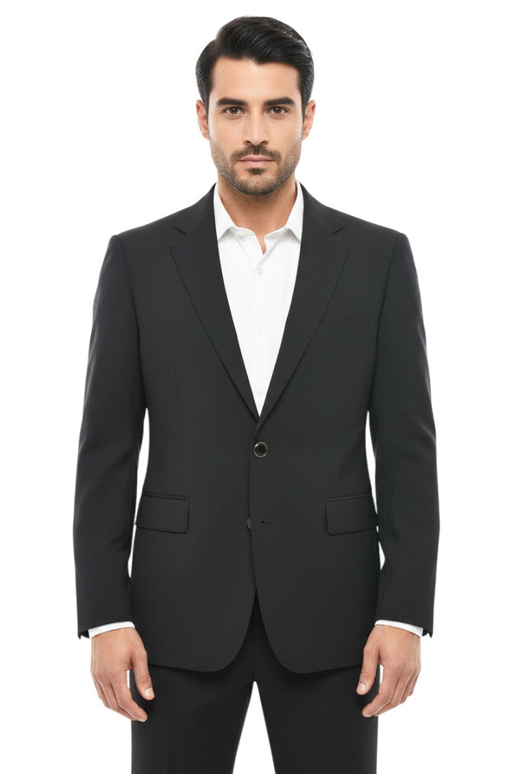 Black Notched Lapel Blazer 1