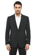 Black Notched Lapel Blazer 1
