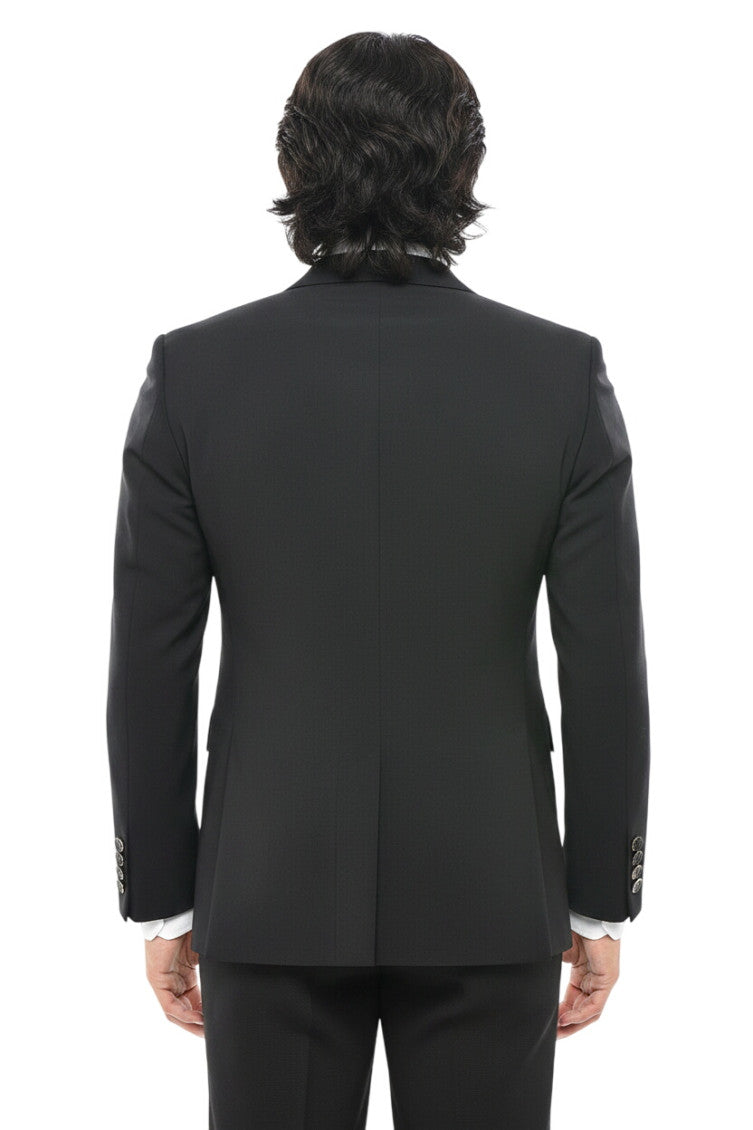 Black Notched Lapel Blazer 2