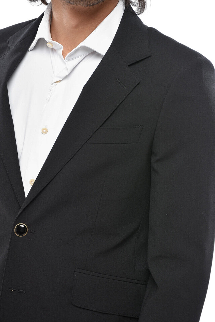 Black Notched Lapel Blazer 3