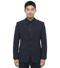 Navy Blue Notched Lapel Blazer 1