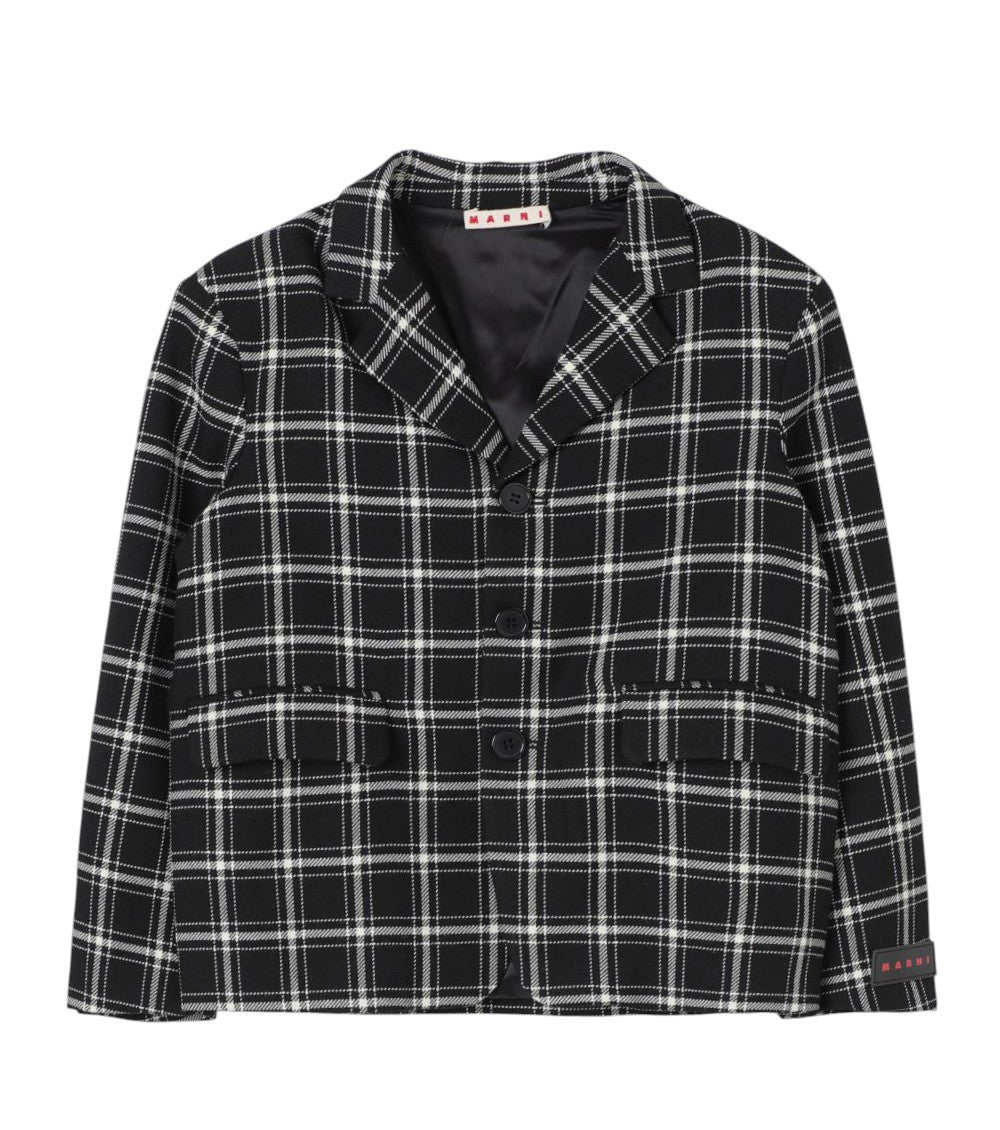Boys BlackWhite Checks Blazer 1