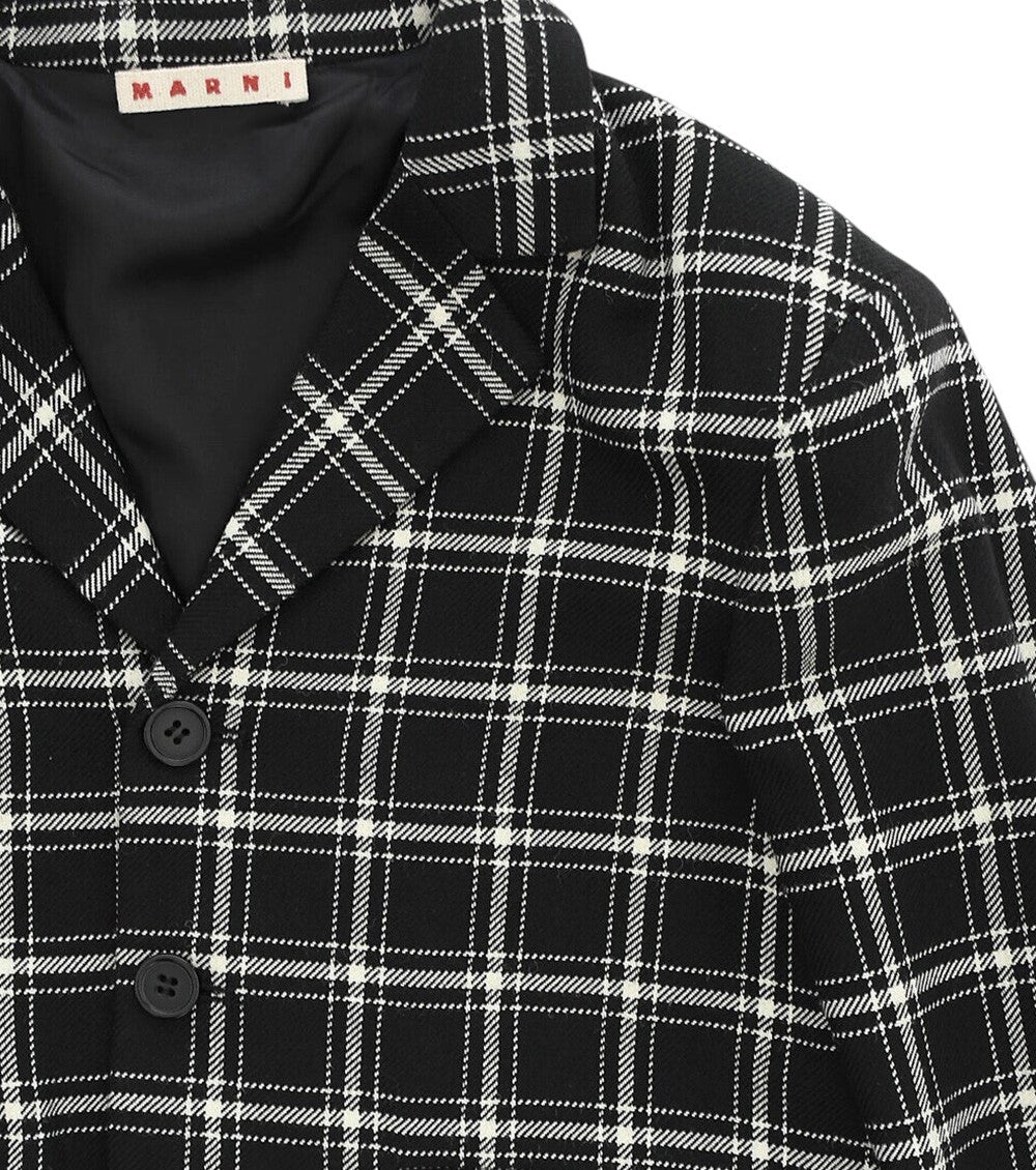Boys BlackWhite Checks Blazer 3