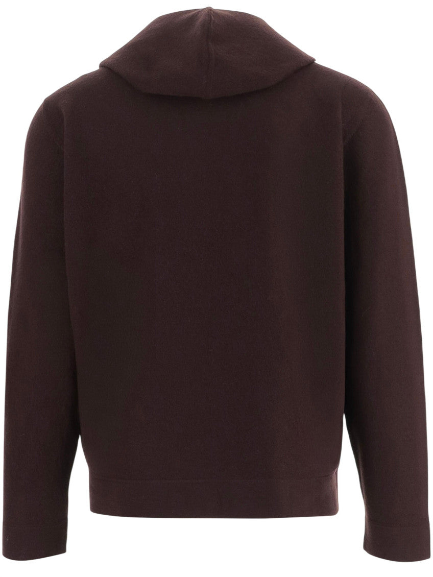 Brown Regular Hooded Sweater 2