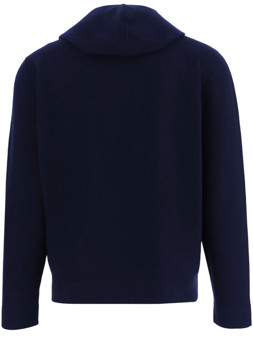 Navy Blue Hooded Sweater 2