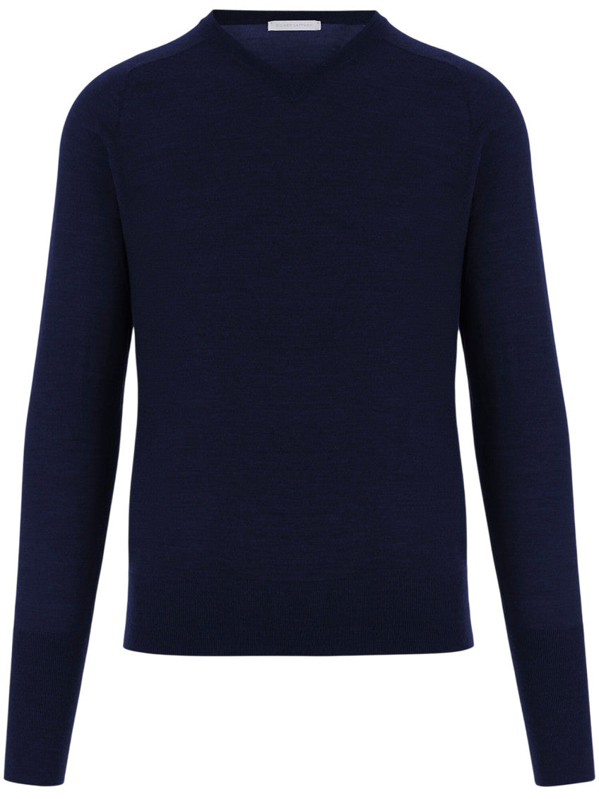 Navy Blue V Neck Sweater 1