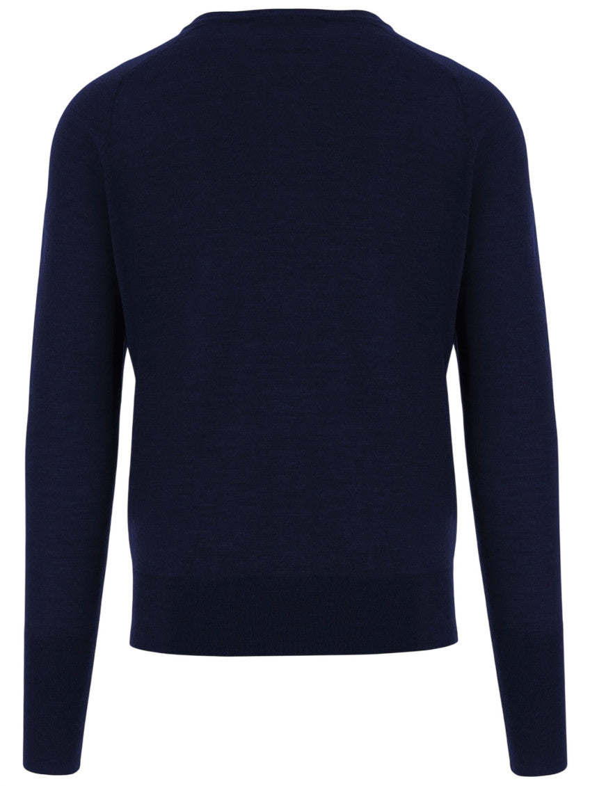 Navy Blue V Neck Sweater 2