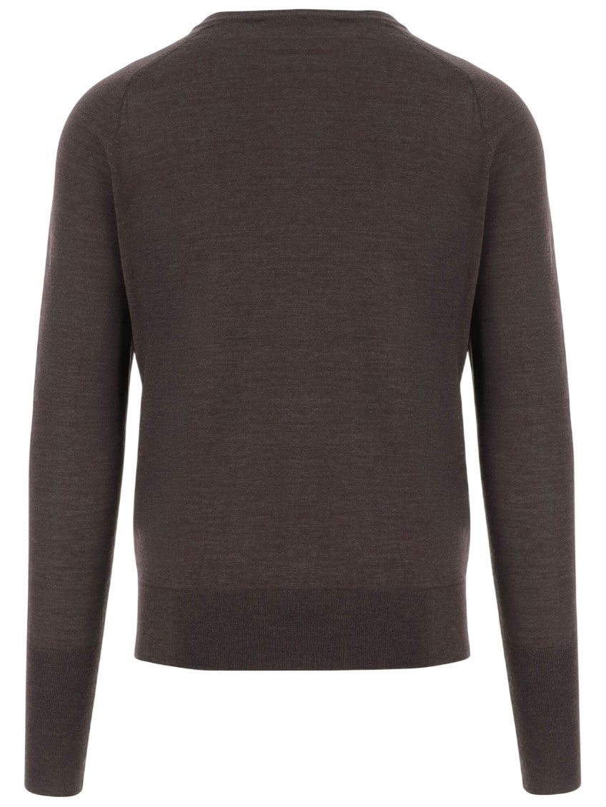 Brown V Neck Sweater 2
