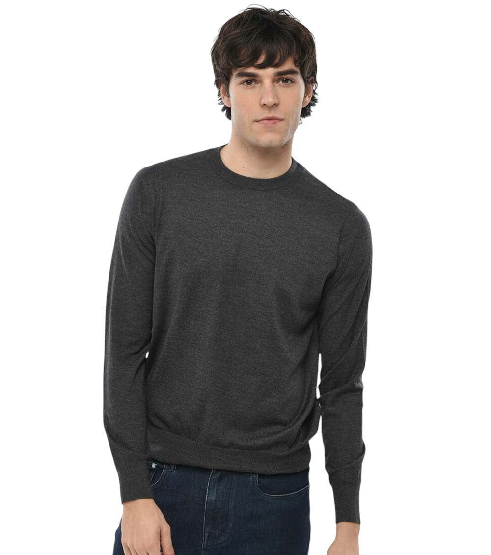Dark Grey Crew Neck Sweater 1