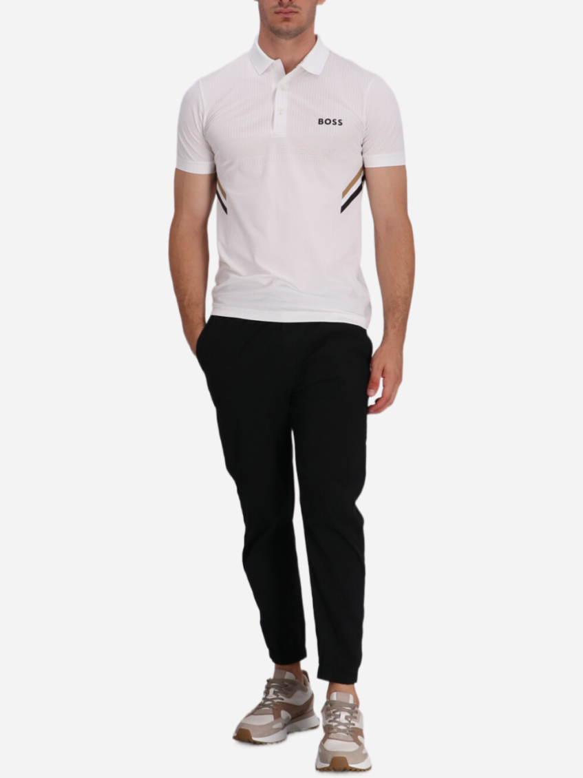 White Logo Print Polo 3