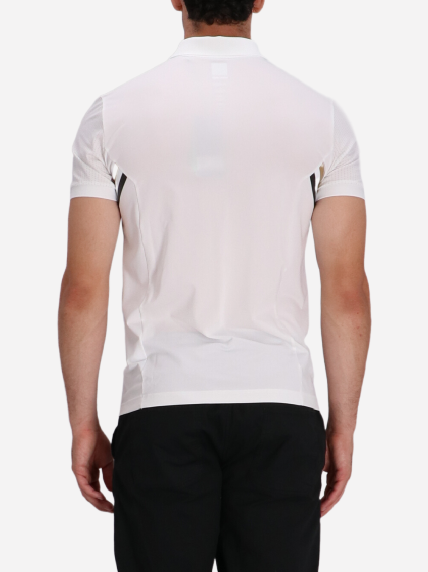 White Logo Print Polo 5