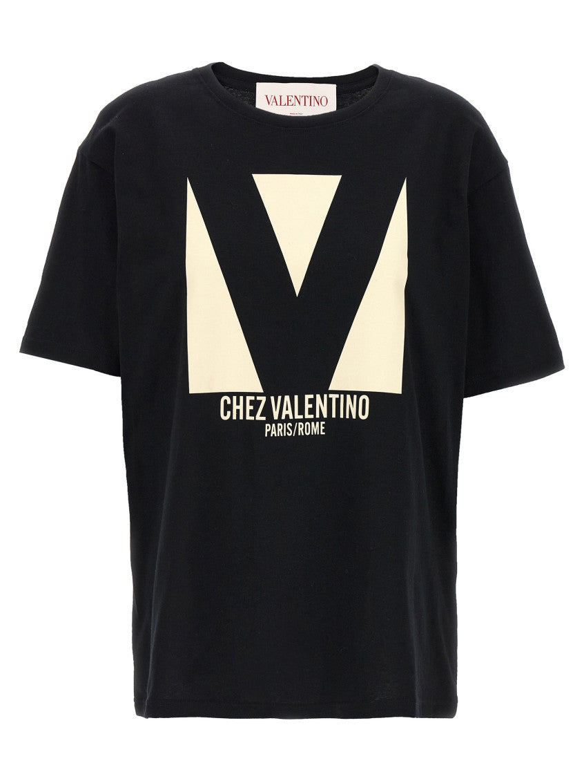Black Logo Chez Valentino T-shirt 1
