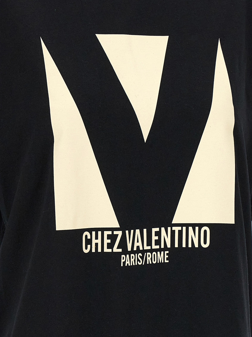 Black Logo Chez Valentino T-shirt 4