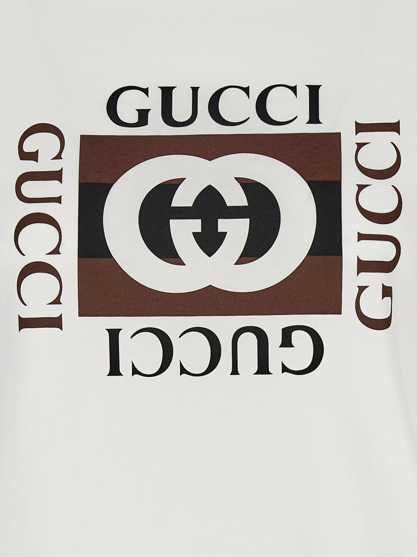 White 'Gucci Incrocio GG' T-shirt 4