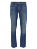Blue Logo embroidery jeans 1