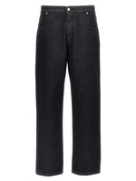 Black Logo Straight Jeans 1