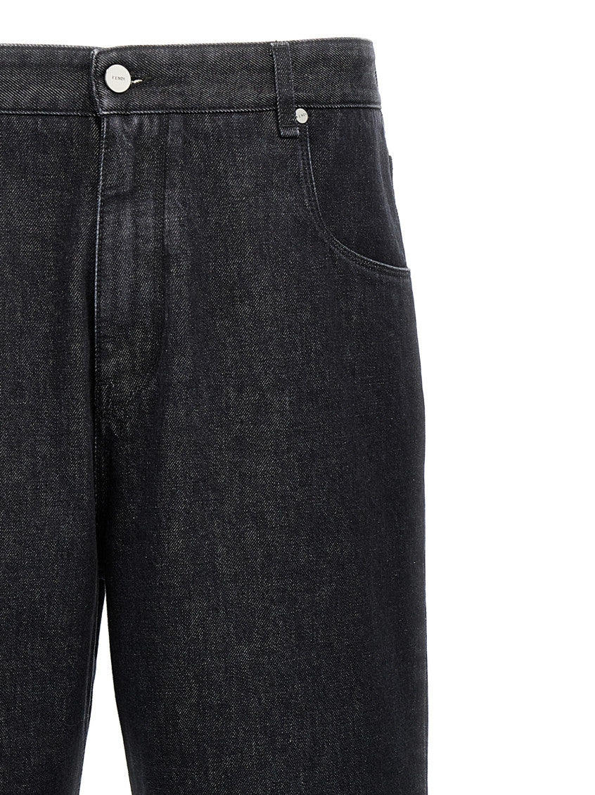 Black Logo Straight Jeans 3