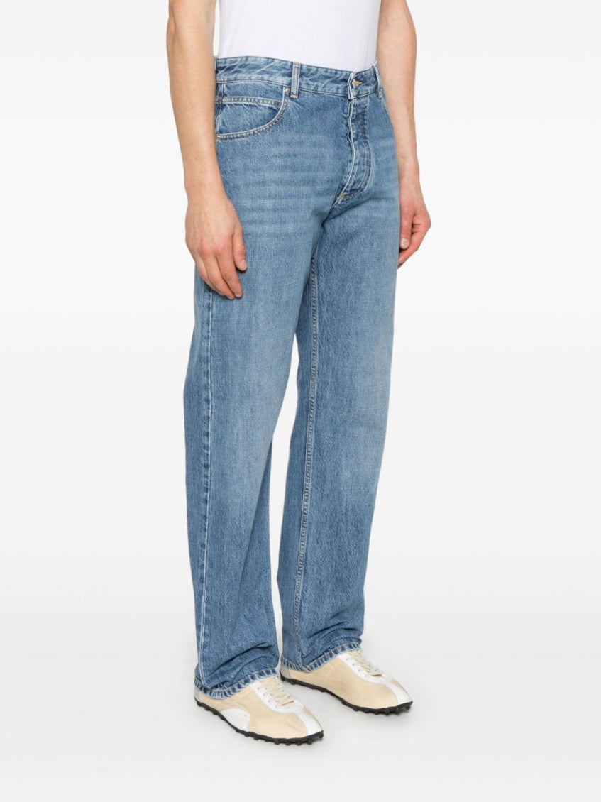 Blue Straight Leg Jeans 3