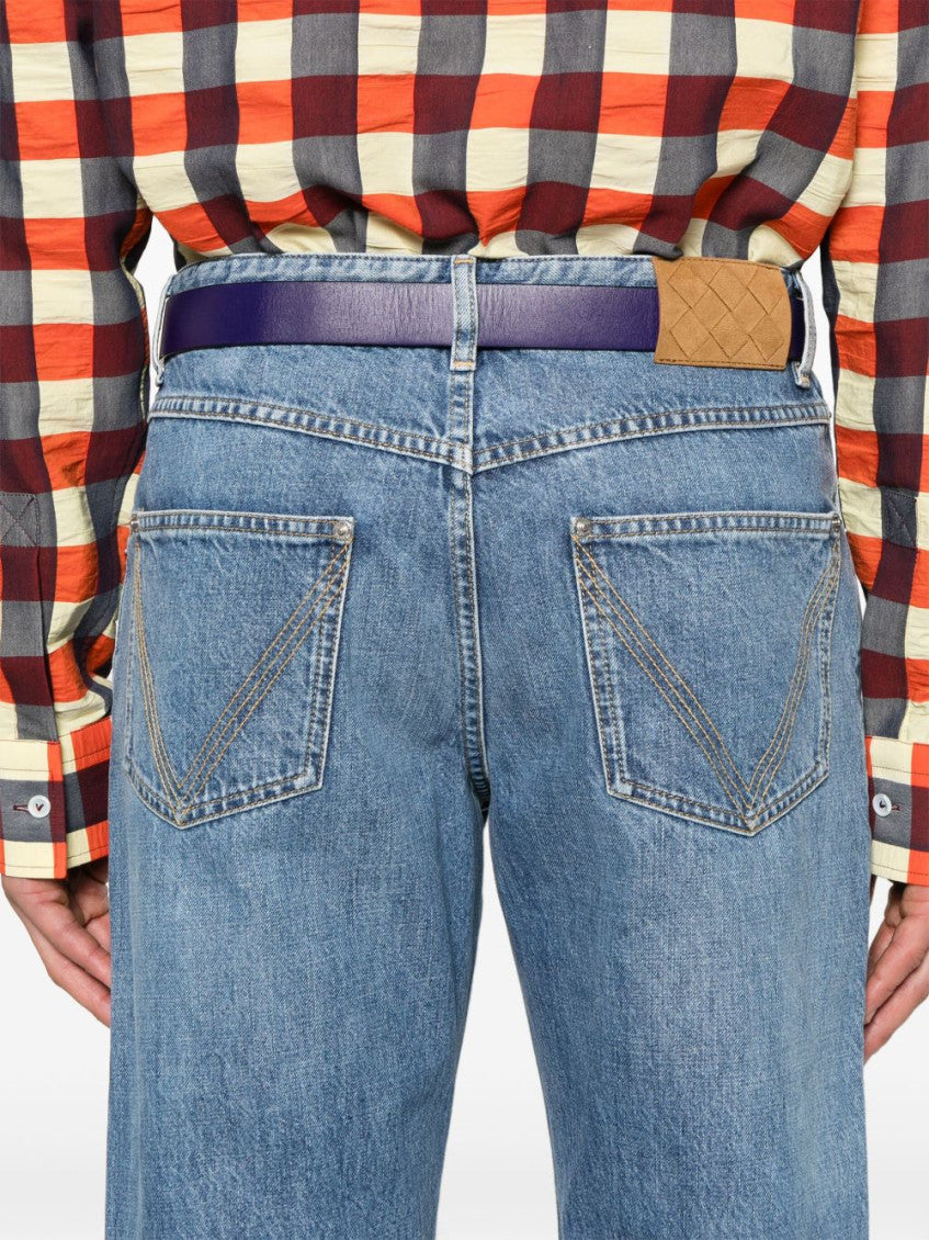 Blue Straight Leg Jeans 4