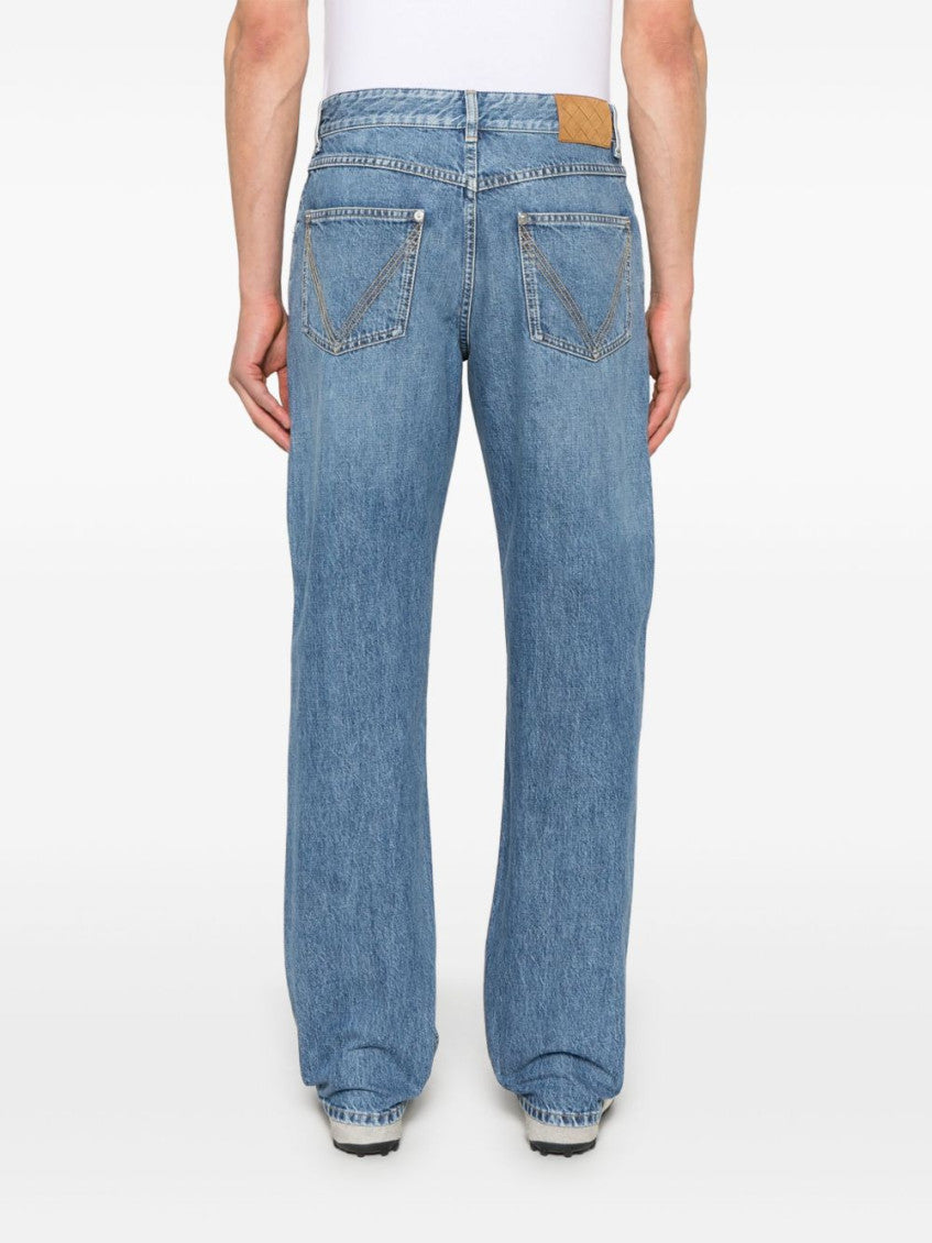 Blue Straight Leg Jeans 5