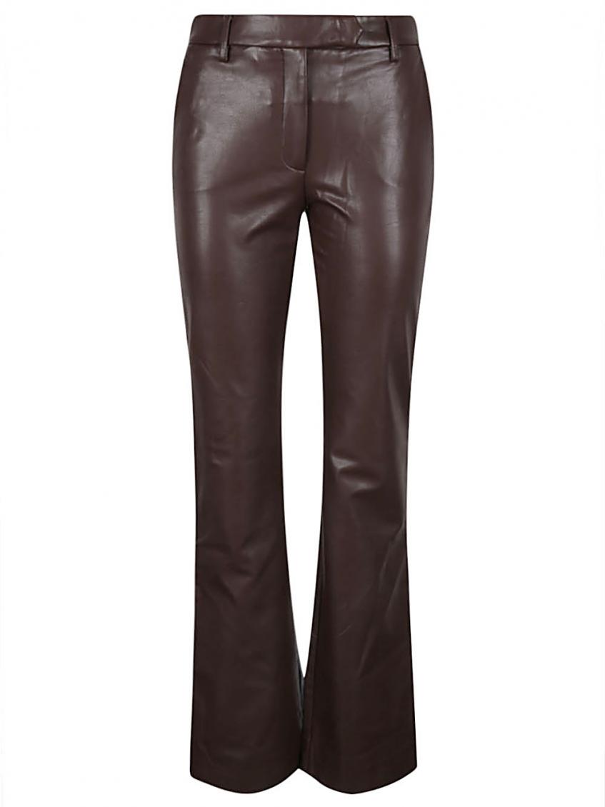 Brown Leather Flared Trousers 1