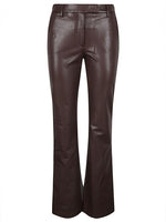Brown Leather Flared Trousers 1