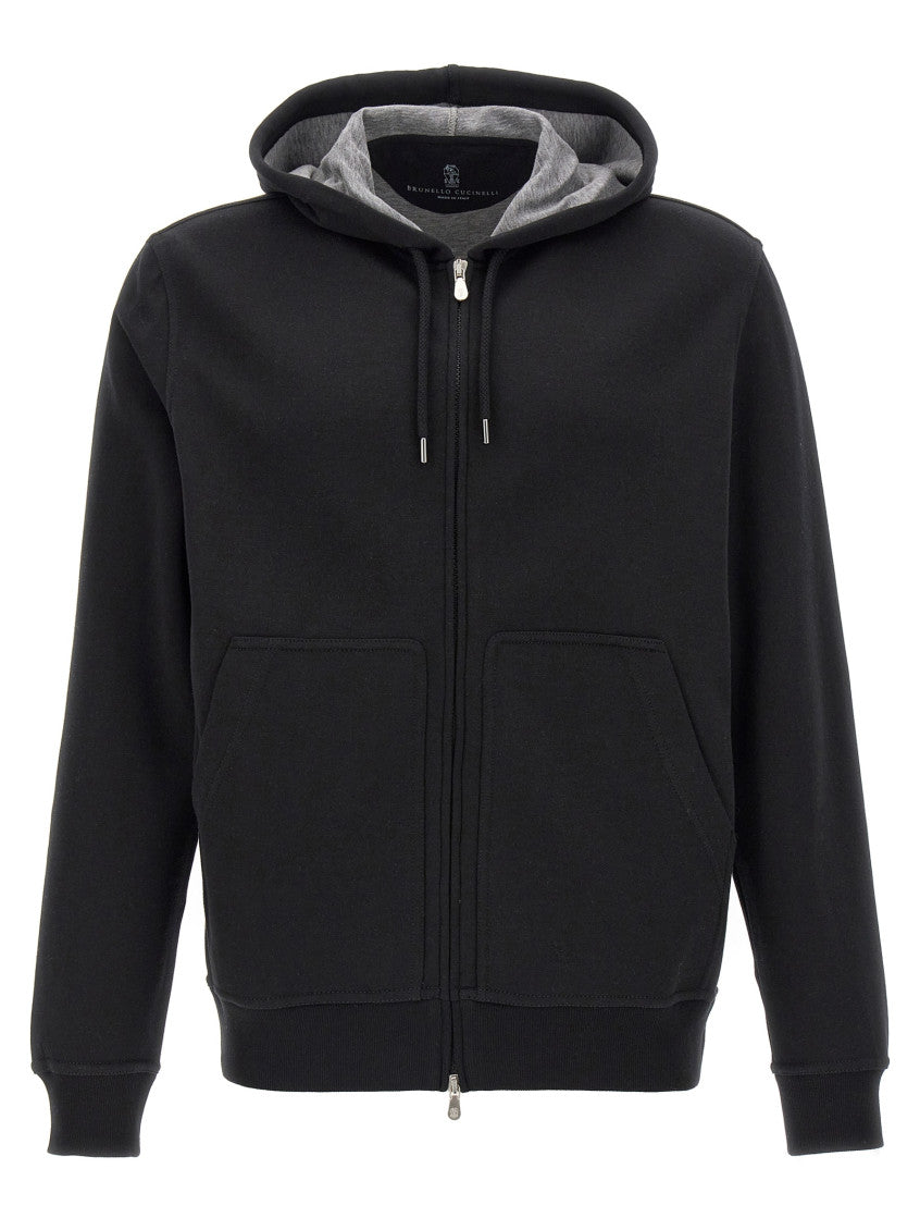 Black Cotton blend hoodie 1