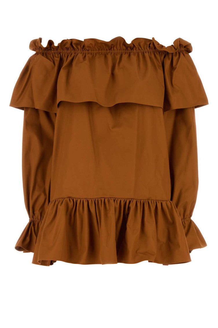 Brown Flounces Mini Dress 1