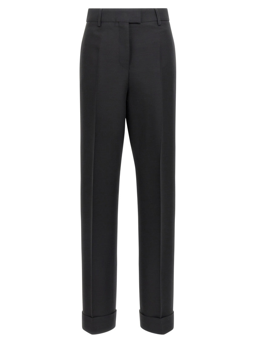 Black Stretched pleated trousers 1