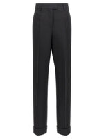 Black Stretched pleated trousers 1