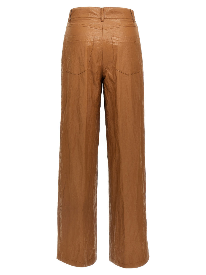 Brown Leather-effect pants 2