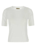 White Fine-knit Short-sleeved T-shirt 1