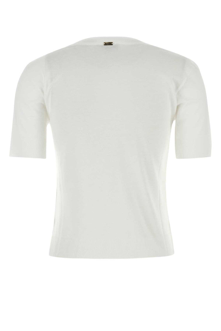 White Fine-knit Short-sleeved T-shirt 2
