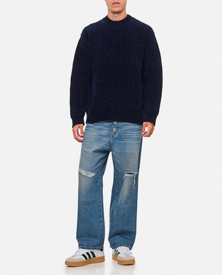 Navy Blue Ribbed Sweatshirt 2