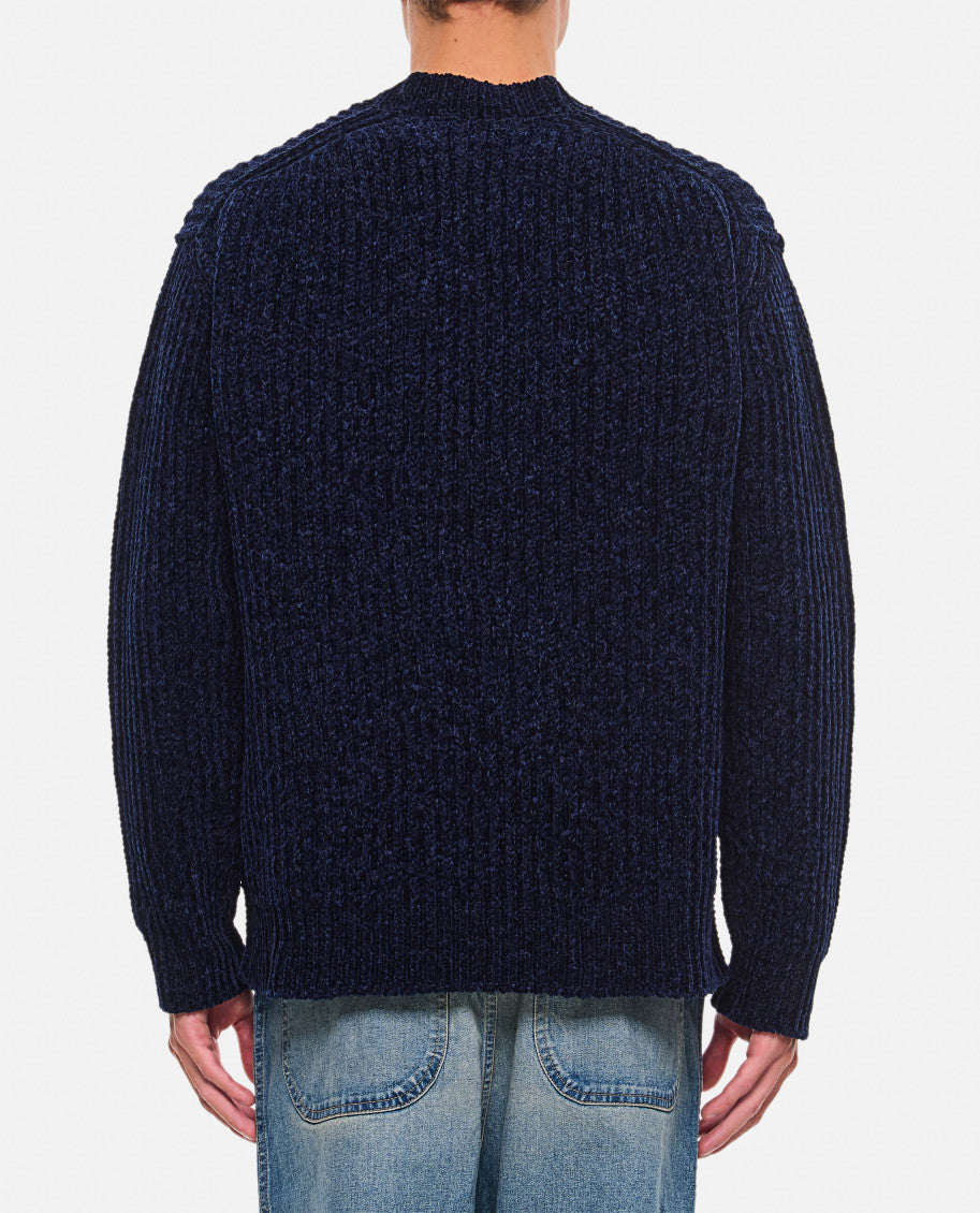 Navy Blue Ribbed Sweatshirt 3