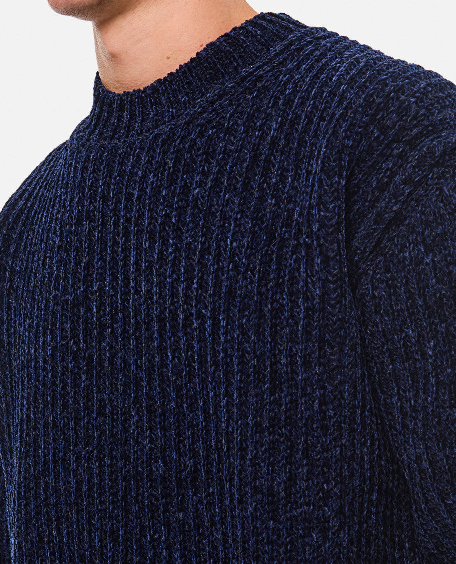 Navy Blue Ribbed Sweatshirt 4