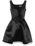Black duchess satin mini bustier dress 1
