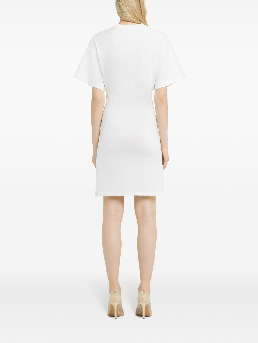 White Cotton Mini Dress 4