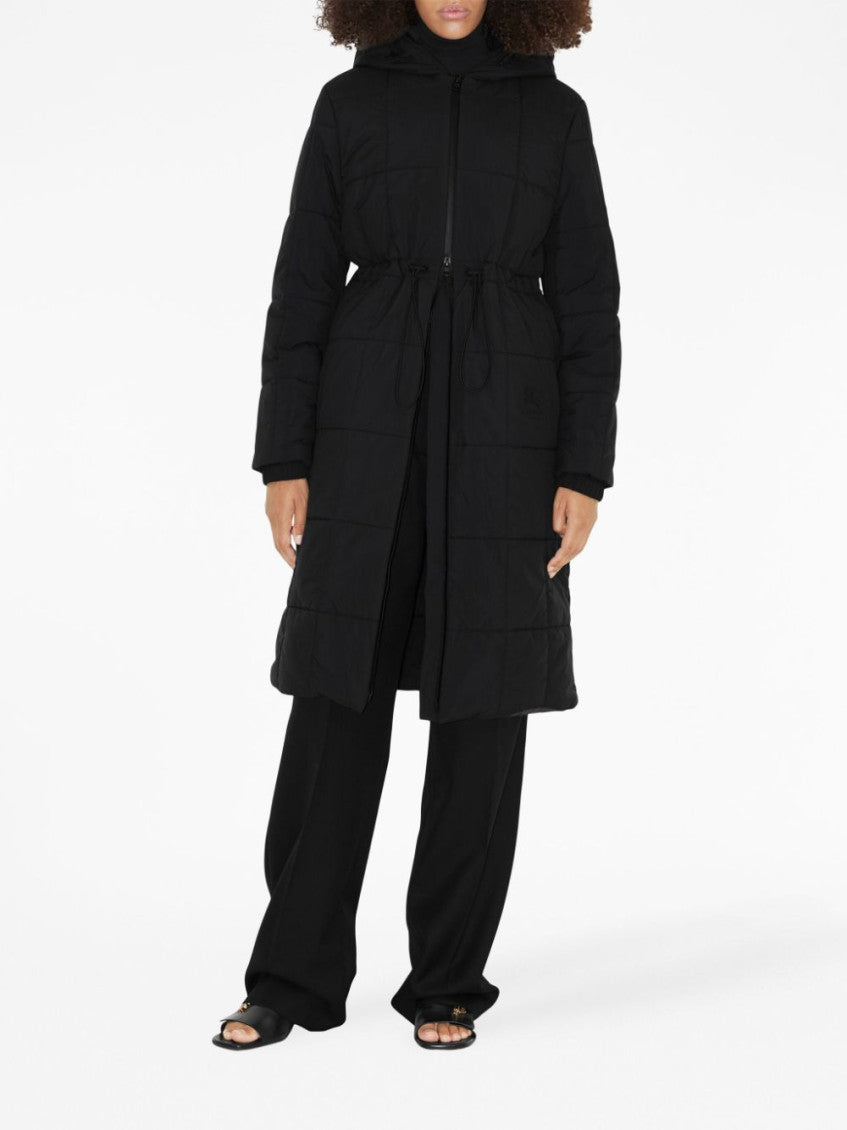 Black Quilted Hooded Long-sleeve Jacket 2